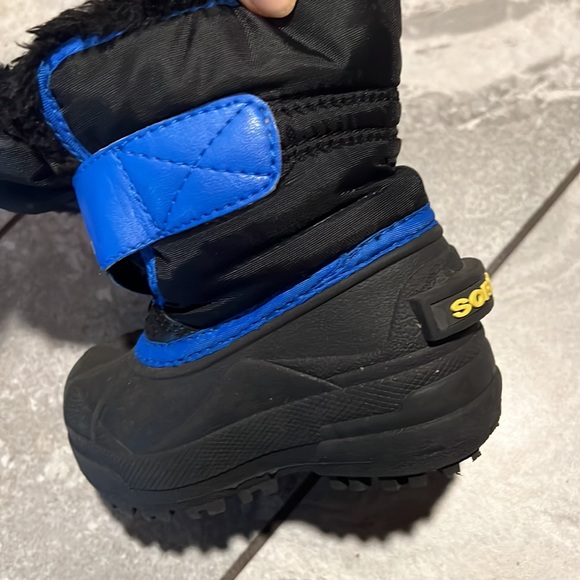 Toddler Sorel Winter Snow Boots Black Blue Size 6T - Picture 5 of 5